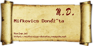 Mifkovics Donáta névjegykártya
